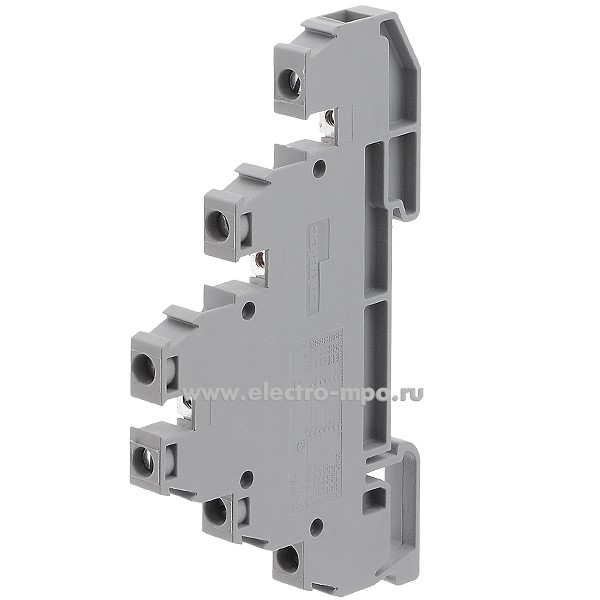 Б7506. Клемма D2,5/6.DA 1SNA115541R1100 трехуровневая винтовая серая 2,5мм2 22А 380B ширина 6мм (TE)