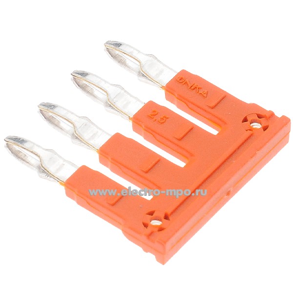 Б9345. Блок перемычек СС 2,5/4 1060108/1927 гребёнка 4 полюса для клемм MRK/OPK 2,5 (ONKA Турция)