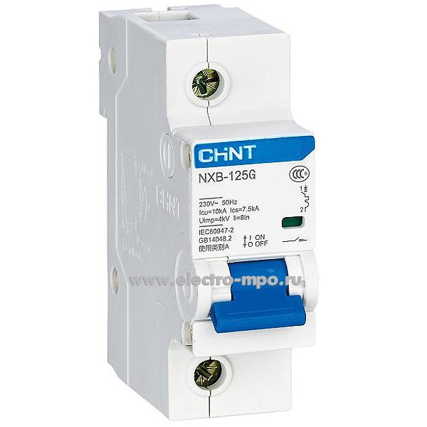 К9671. Автоматический выключатель NXB-125  816121 /1P/ C63A  10 кА (CHINT)