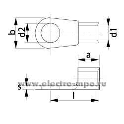 Г5105. Наконечник 1620/5 из листовой меди 0,5-1мм2 кольцевого типа неизолированный (Gustav Klauke GmbH)