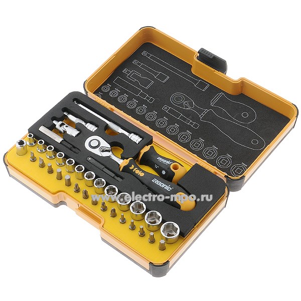 И3012. Набор 05783616 инструмента ключ-"трещотка" 1/4" с комплектом насадок 36 предметов (Felo)