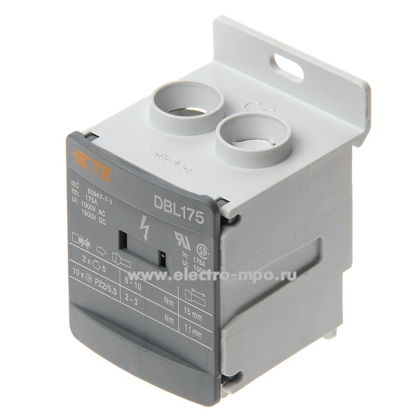 Э2117. Распределительный блок DBL175 1 полюс 175А 1 шина на 12 присоединений 1SNL317510R0000 (TE)