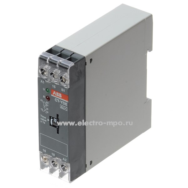 А6933. Реле времени CT-YDE "звезда-треугольник" 24/220-240В 0,1-10с 1перекл. к-т 1SVR550207R1100 (ABВ)