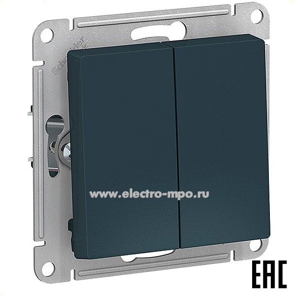 Ю51. Механизм AtlasDesign ATN000873 переключателя 2кл. перекрестный с/п изумруд (Systeme Electric)