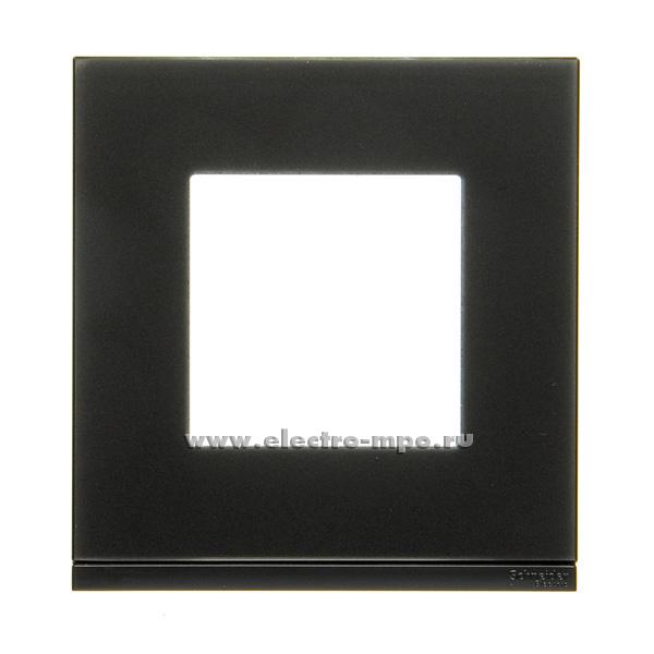 Р3495. Рамка-1 Unica New Pure NU600286 черное стекло (Schneider Electric)