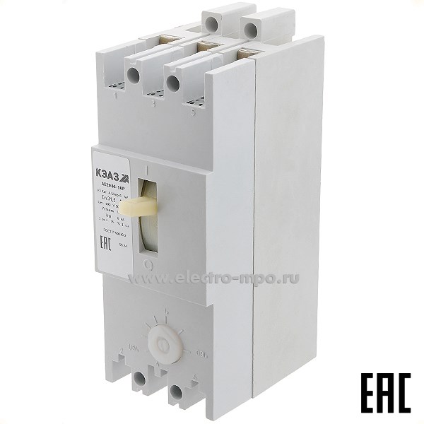 А1532. Автоматический выключатель АЕ2046-10Р 31,5А/3п/ 6кА при 400В 104239 (КЭАЗ)