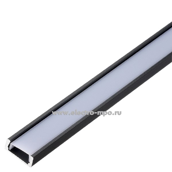 Д1532. Профиль 523310 GAL-GLS-2000-7-16-B черный алюмин. накладной 7х16мм L=2000мм для СД ленты (General)