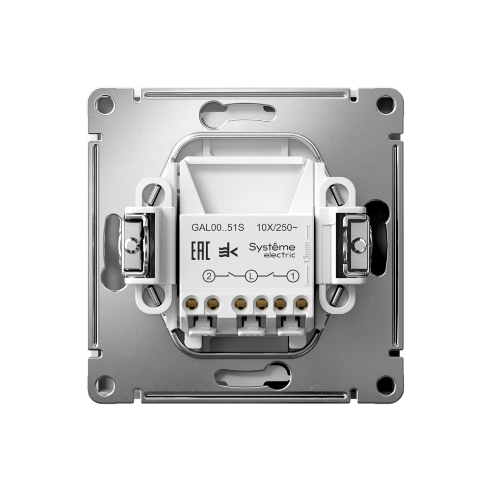 Р34. Механизм ArtGallery GAL000151S выключателя 2 кл. безвинт. зажим с/п белый (Systeme Electric)