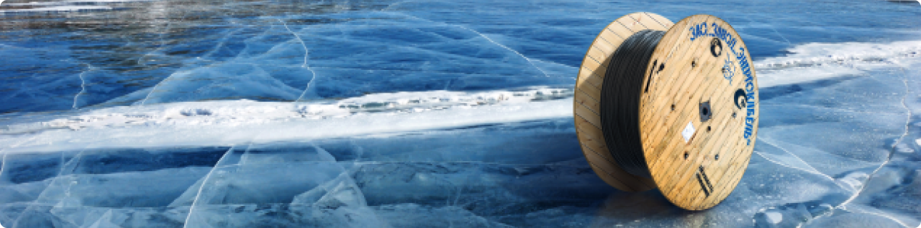 барабан с кабелем на льду Фото: erc.ru