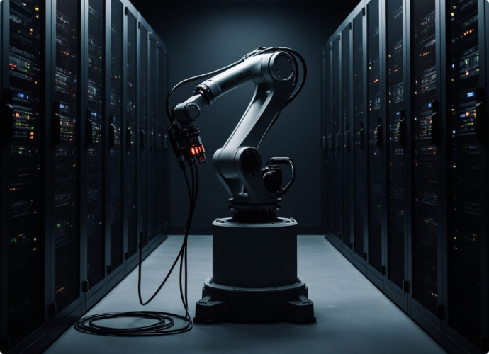 робот и дата-центр